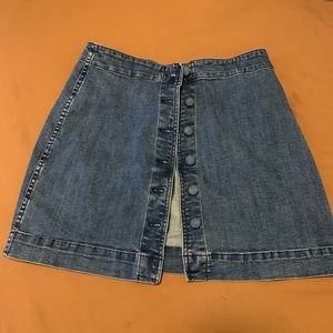 Madewell front button down denim skirt jean A line